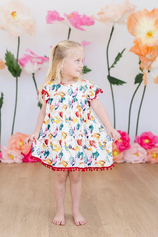 Save Big Rooster Pom Pom Dress