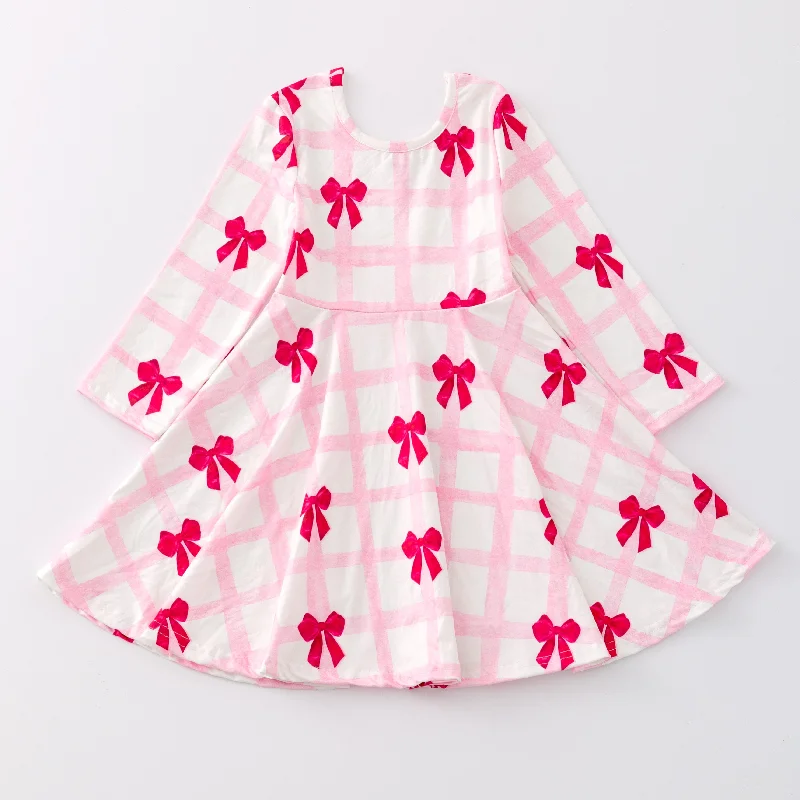 Comfortable Garments For Women VALENTINE PLAID AND BOW DRESS