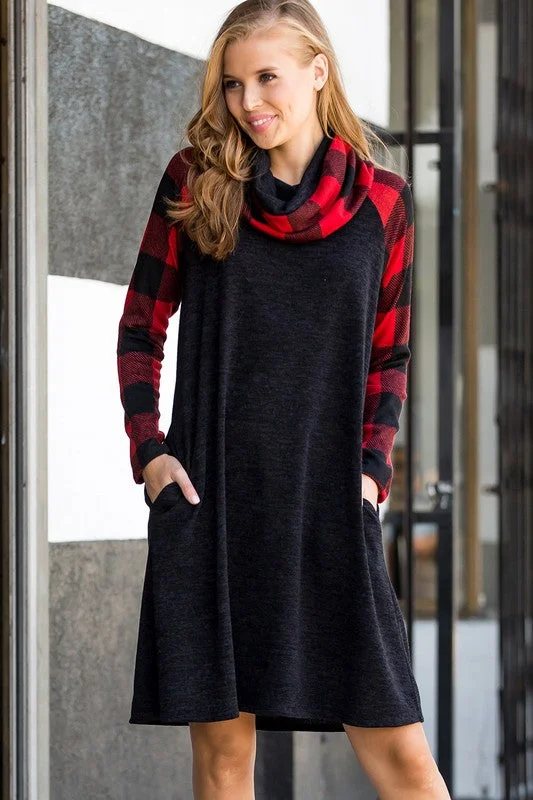 Women's Relaxed Clothes The Courtney - Women's Plus Size Cowl Neck Dress