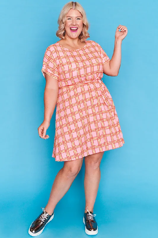 Sophisticated Fashion Rosalie Pink Check Dress