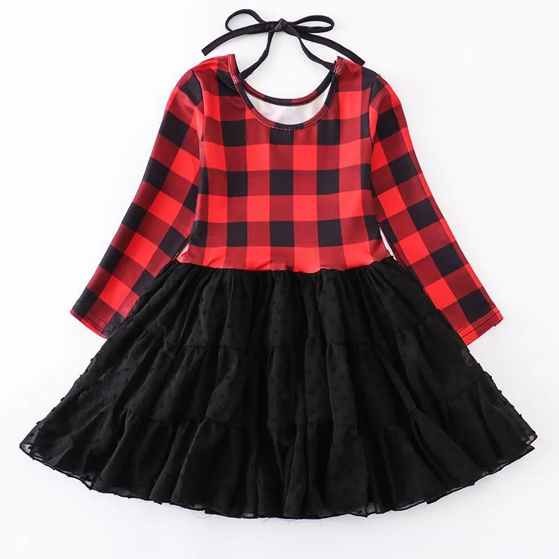 Online Boutique Stores BUFFALO PLAID TUTU DRESS