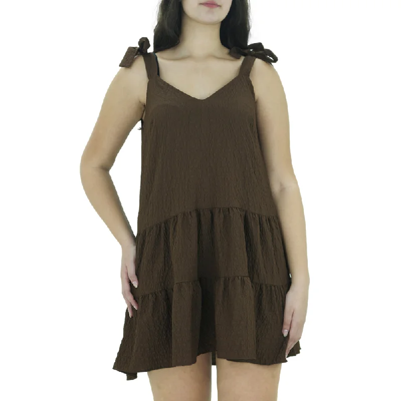 High-End Women's Apparel Women's Plain Dress,Brown