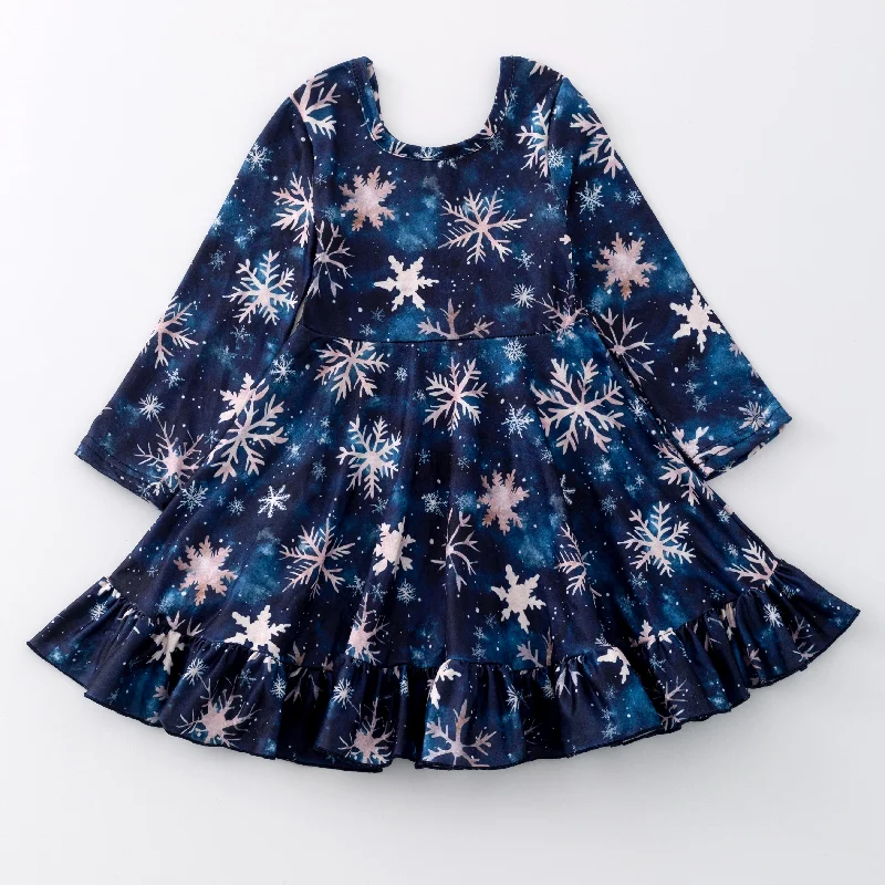 Women's Vintage Clothes SNOWFLAKE RUFFLE DRESS