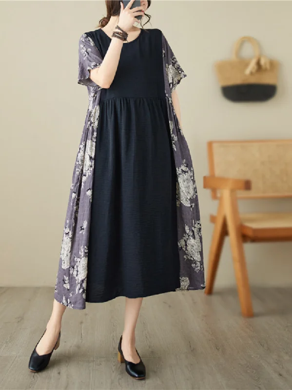 Women's High-Fashion Clothes Feel The Moment Women's Round Neck A-line Dress