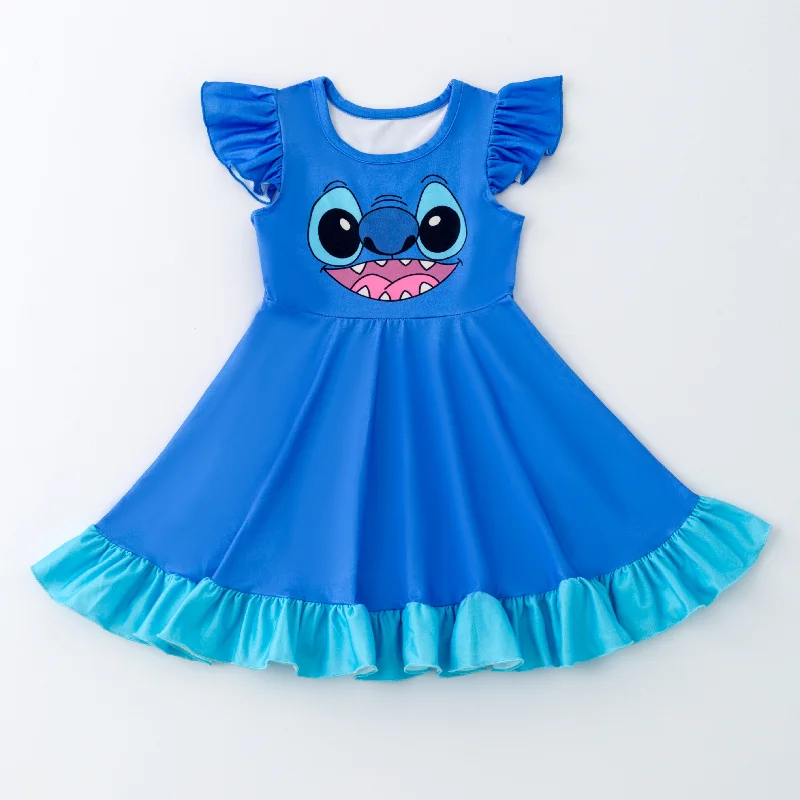 Discount Price BLUE ALIEN TWIRL DRESS