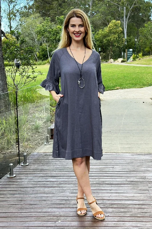 Outlet Clothing Charcoal Shift Tunic Dress