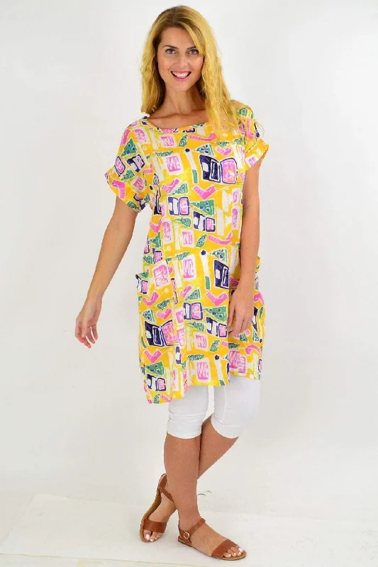 Timeless Elegance Yellow Teen Tunic Dress