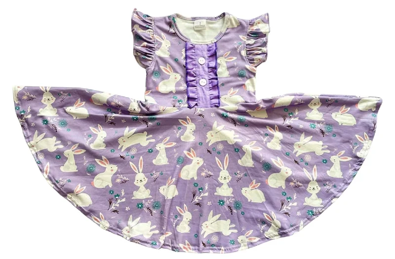 Timeless Women's Garments BUNNY PURPLE TWIRLY DRESS