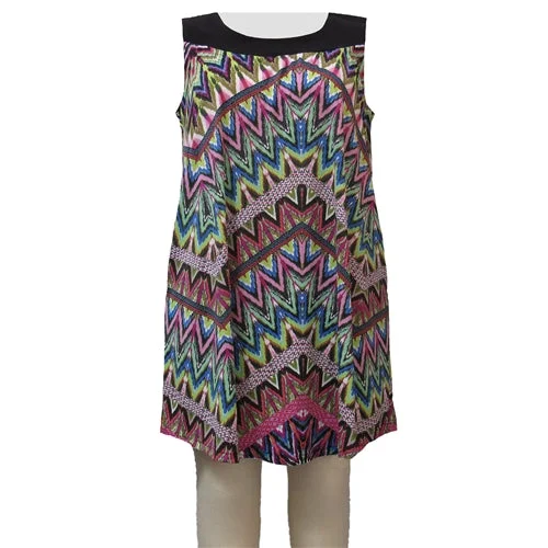 Women Wear Brands Vibrant Abstract Chevron Stephanie Cover Up Dress Women's Plus Size Dress