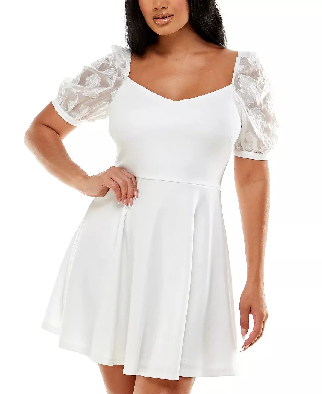 Exclusive Discount 1 - speechless white puff sleeve fit & flare dress