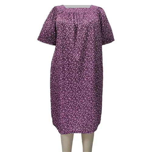 Best Online Boutiques For Women Purple Daisies Square Neck Lounging Dress Women's Plus Size Dress