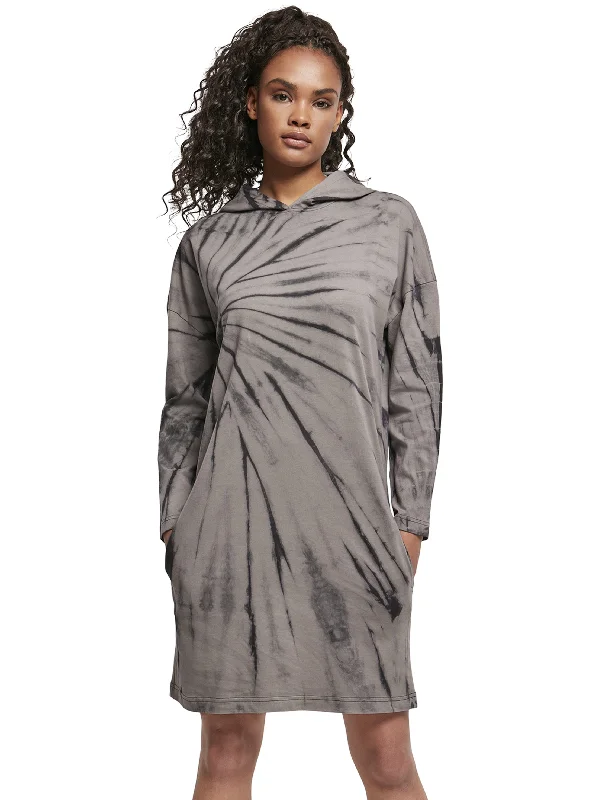 Casual Women's Clothing Women's Printed Hoodie Dress,Grey