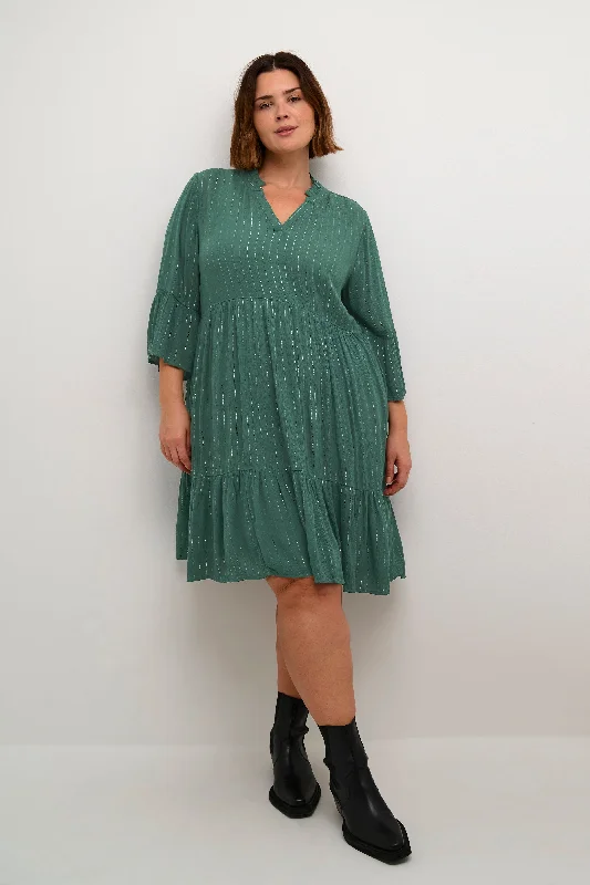 Women's Fashion Clothes Kaffe Curve Lio Dress in Green