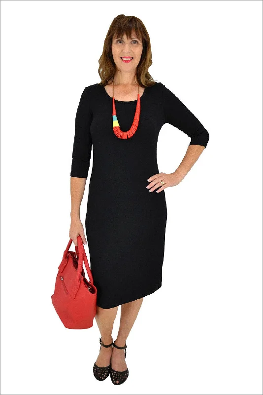 Save Big Black Long Tunic Dress