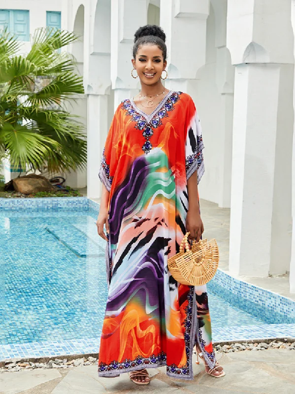 Discount Price Sound Of Love Women's Rayon Multicolor Kaftan Dress