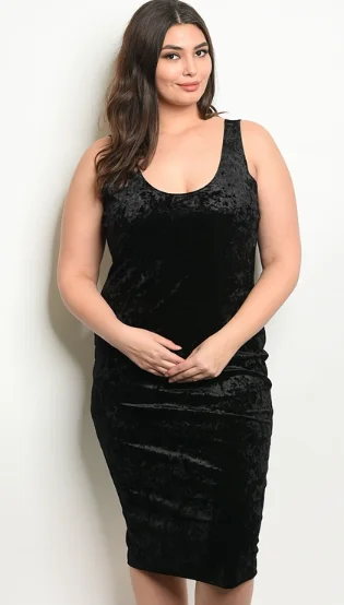 Women's Elegant Clothing Sets The Vanessa - Women's Plus Size Velvet Dress