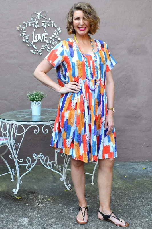 Seasonal Sale Multicolour Peasant Tunic Dress