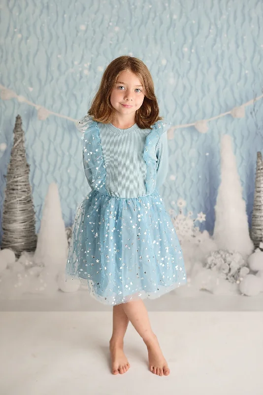 Premium Fabrics SNOWY BLUE STAR TUTU DRESS