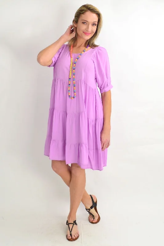 Clothing Brands Mauve Classic Tiered Tunic Dress