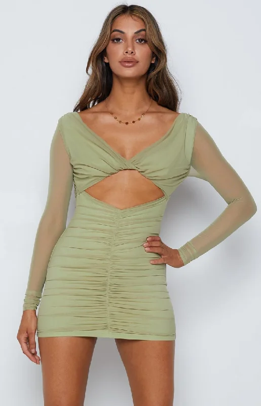 Women's Casual Wear Outfit Raven Mesh Dress Green