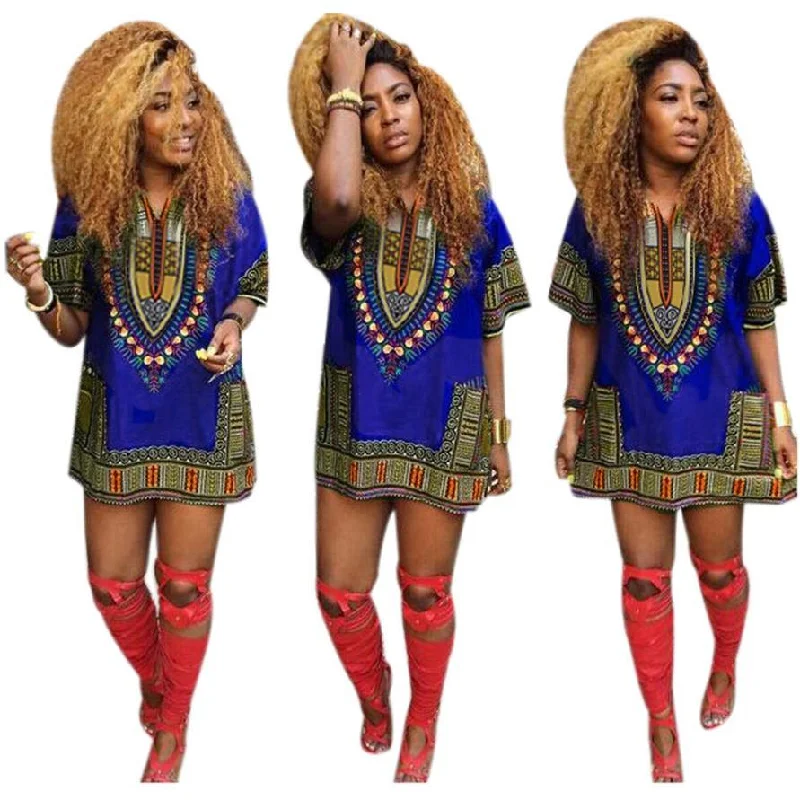 Women's Comfortable Clothes For Weekends Traditional African Straight Print Dresses