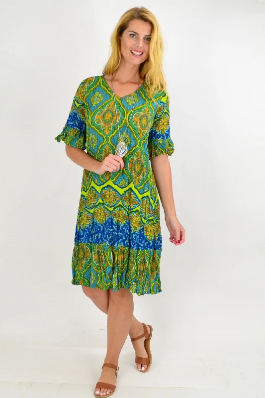 Everyday Women's Fashion Trends Mayan Green Tunic Dress