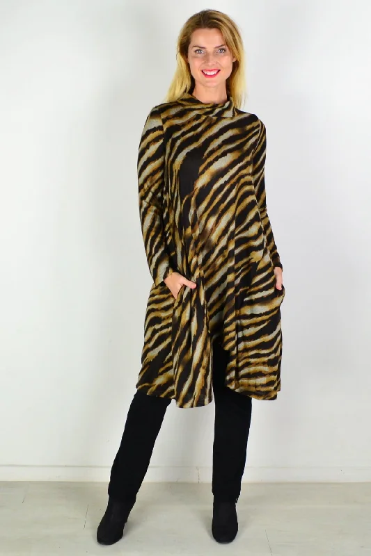 Latest Fashion Wild Side Fleece Tunic Dress