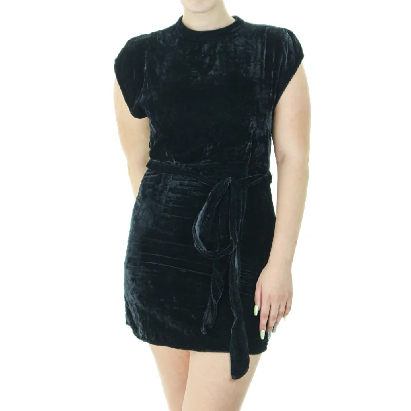 Women's Casual Wear Outfit Women's Split Sleeve Velvet Dress,Black