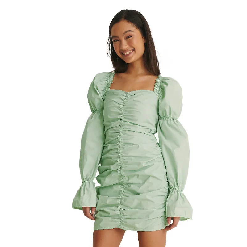 Women's Formal Clothes Women's Short Dress With Exaggerated Sleeves,Light Green