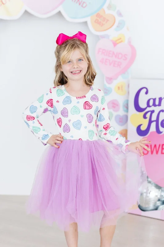 Online Boutiques Clothing Candy Hearts L/S Tutu Dress