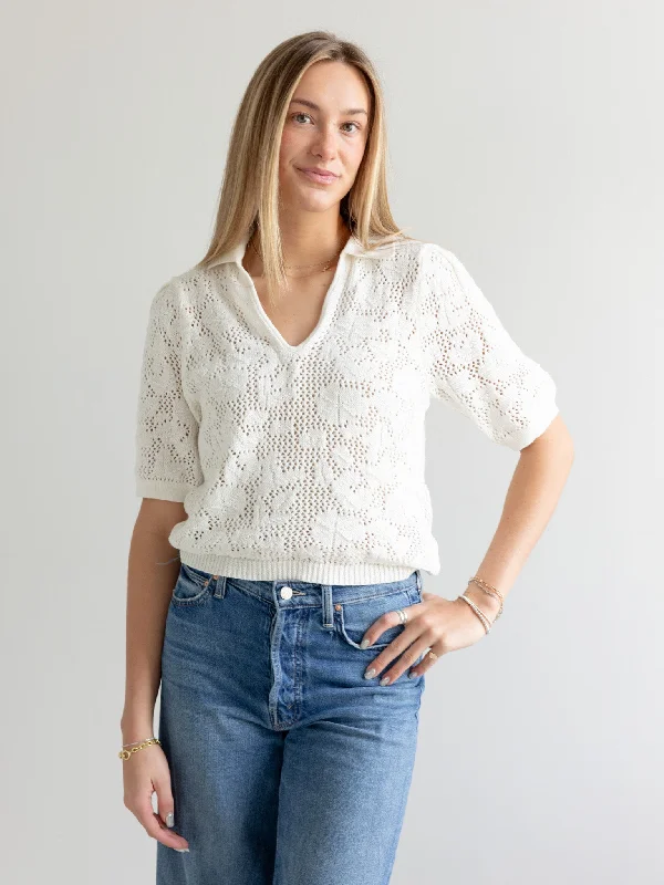 Crochet Polo - Ivory