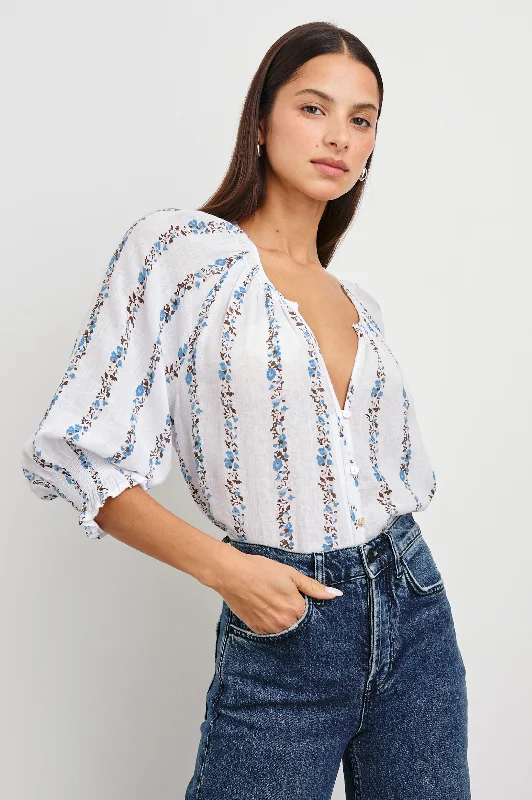 MARIAH TOP - BLUEBELL STRIPE