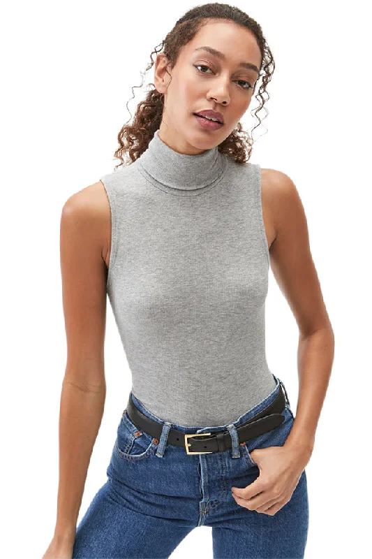 Michael Stars Hillary Turtleneck Shell in Heather Grey