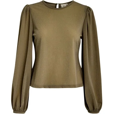 PC8116 Ebba Puff Sleeve Top -  Canteen Metallic