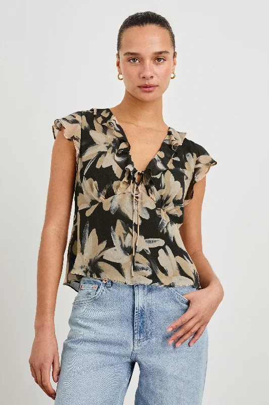 CARMINE TOP - CHARCOAL LILY