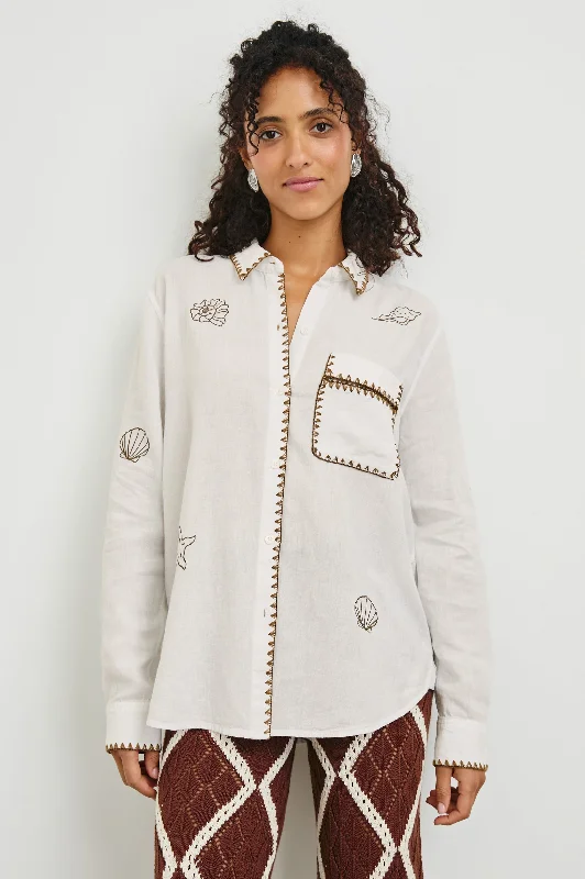 SAYA SHIRT - WHITE MARINE EMBROIDERY