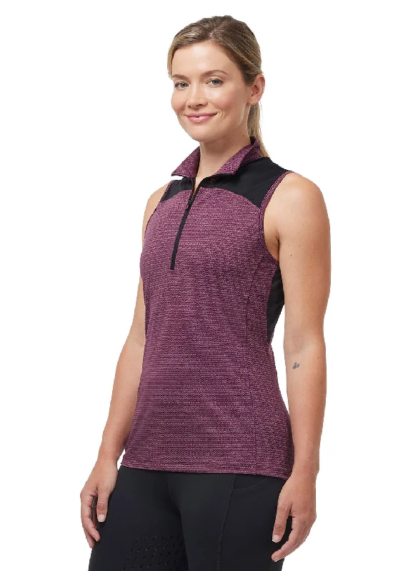 Quarter Line Zip Neck Sleeveless Equestrian Shirt