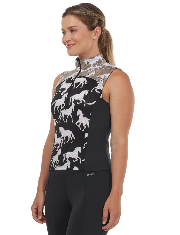 Print Mix Sleeveless Riding Top