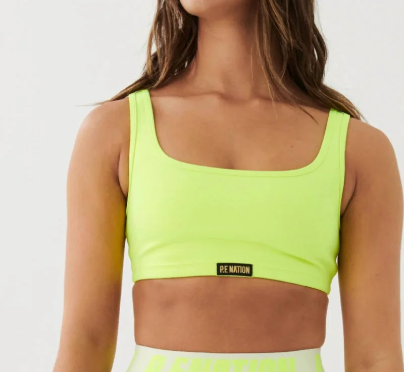 Women's Fashion-Forward Apparel Clubhouse Sports Bra In Safety Yellow