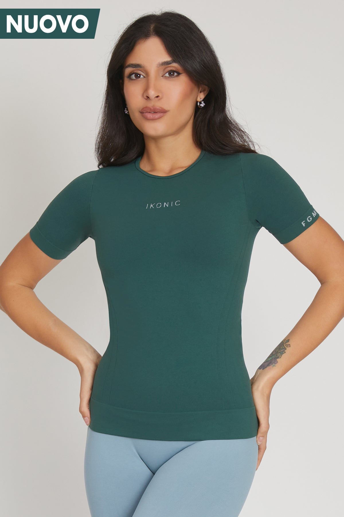 Maglia snellente Ikonic Sport Unisex Verde Pino