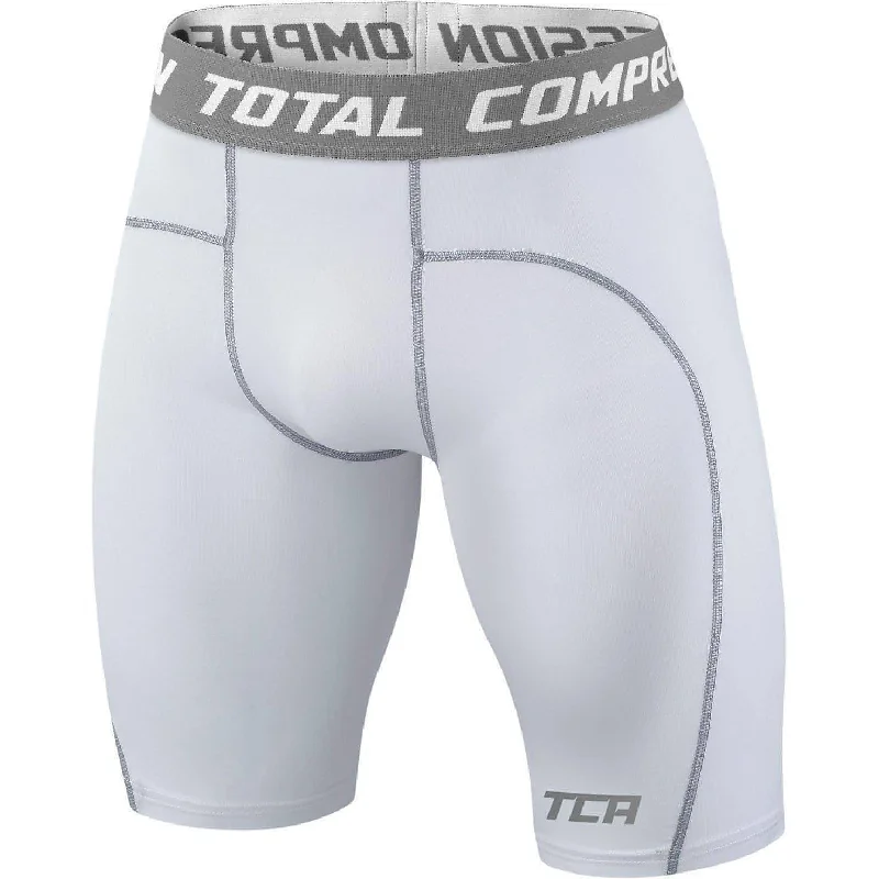 TCA Pro Performance Compression Junior Short Running Tights - White