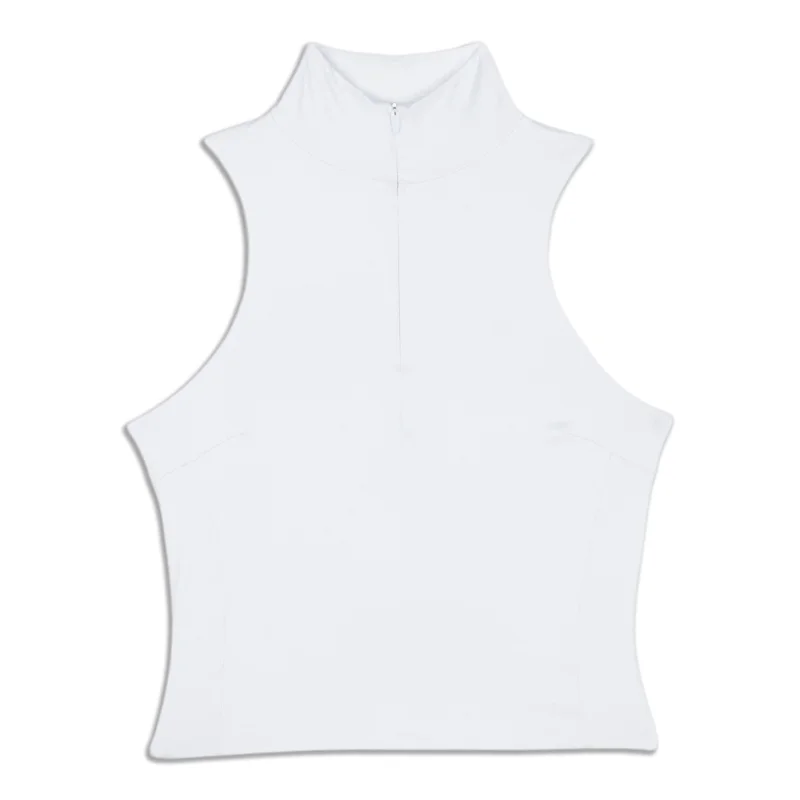 Tight-Fit Lined Half-Zip Tank Top - Resale