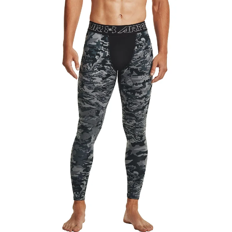 Under Armour ColdGear Printed Mens Long Training Tights - Grey