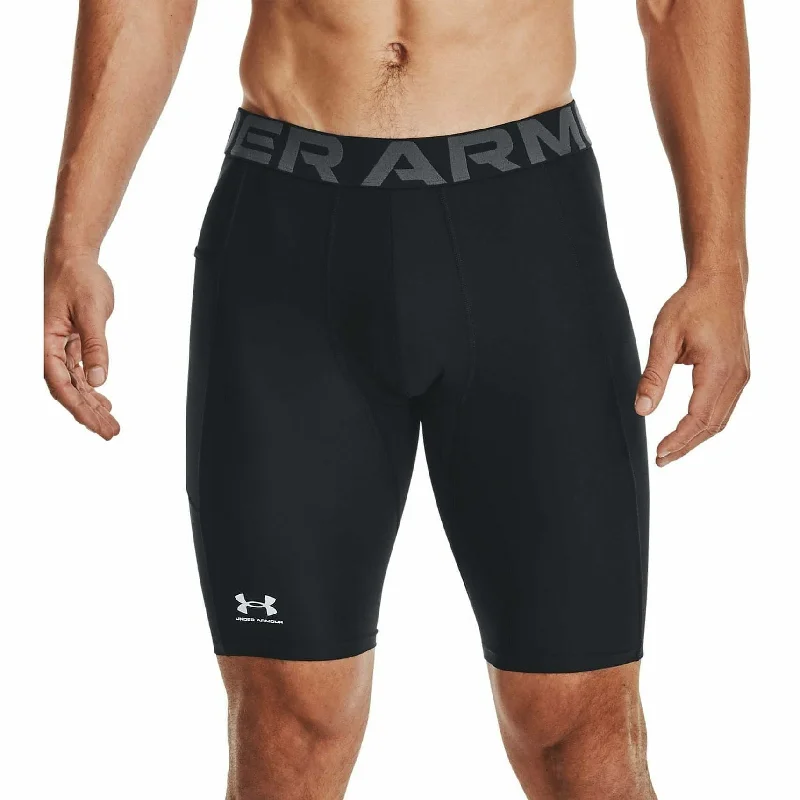 Under Armour HeatGear Pocket Long Mens Short Compression Tights - Black