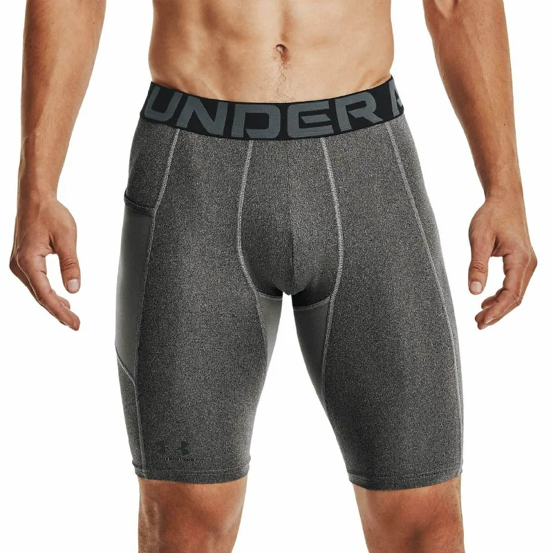 Under Armour HeatGear Pocket Long Mens Short Compression Tights - Grey