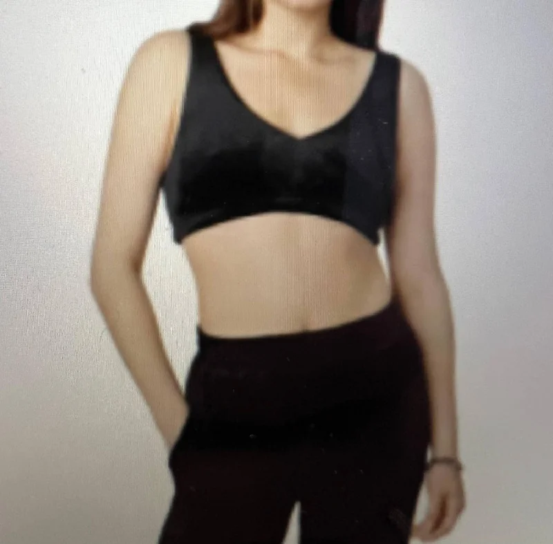 Women's Comfortable Apparel Velour Bralette In Black