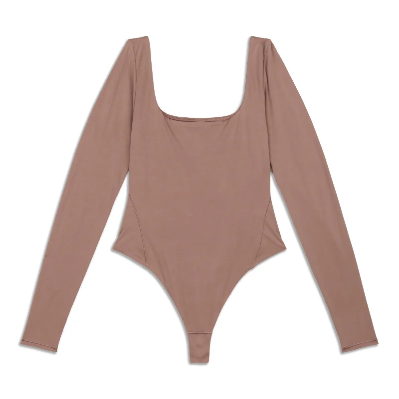 Wundermost Ultra-Soft Square-Neck Long-Sleeve Bodysuit - Resale