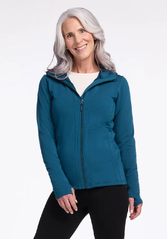 Zoey Zip Up Hoodie - Real Teal