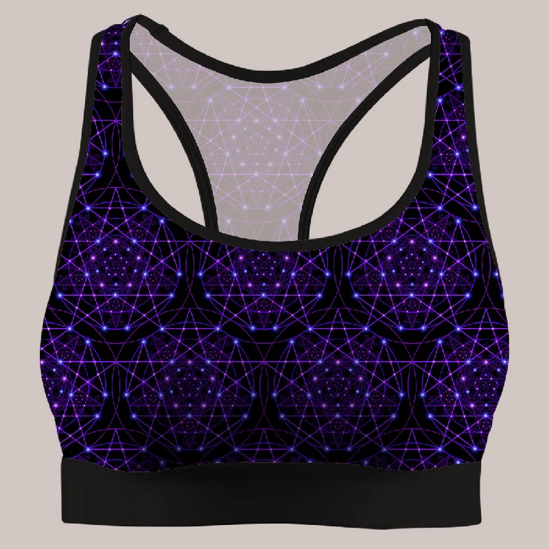 Psychedelic Active Bra (UV/RGB, Eco-Friendly) | ENCHANT TRANCE