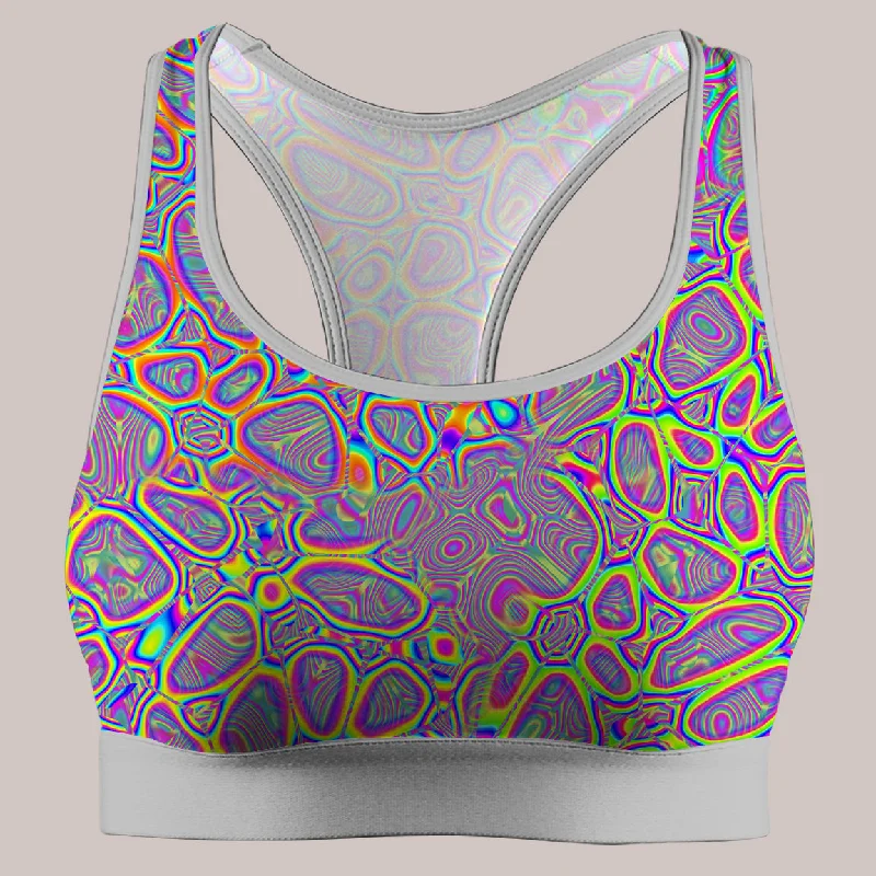 Psychedelic Active Bra (UV/RGB, Eco-Friendly) | METAMORPHOSIS